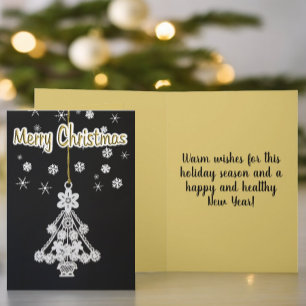 White Christmas Tree Ornament Over Black Template
