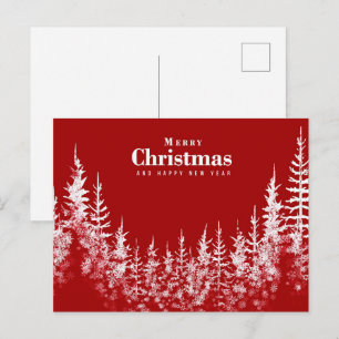 White Christmas Tree Postcard