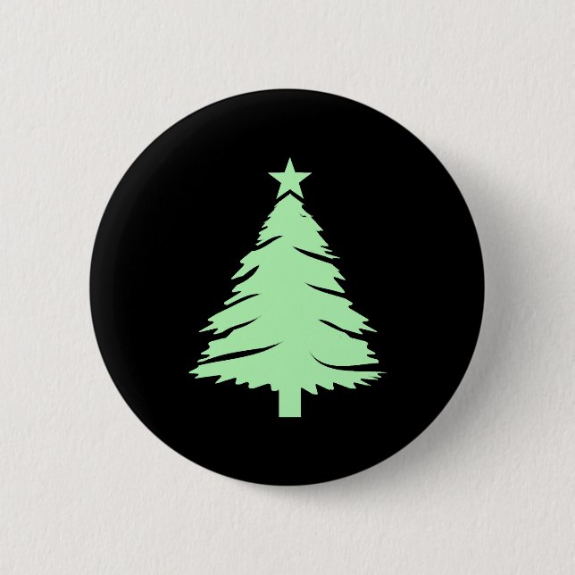 White Christmas Tree T-Shirt - Merry Christmas 2 Inch Round Button (Front)