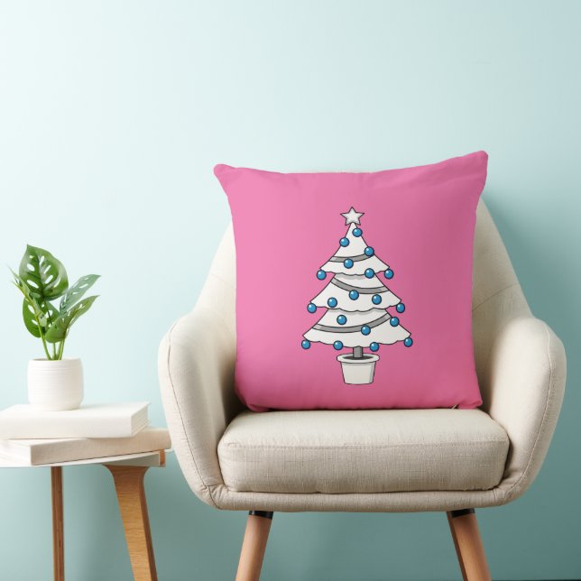 White Christmas Tree Throw Pillow (Chair)