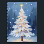 White Christmas Tree Winter Snow Notebook<br><div class="desc">White Christmas Tree Winter Snow Holiday Notebook</div>
