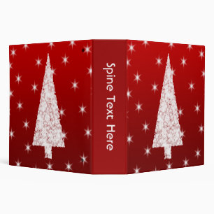 White Christmas Tree with Stars on Red. Binder