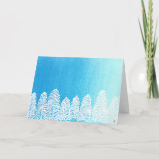 White Christmas Trees Holiday Card