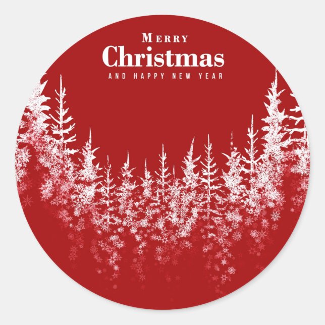 White Christmas Trees Sticker (Front)
