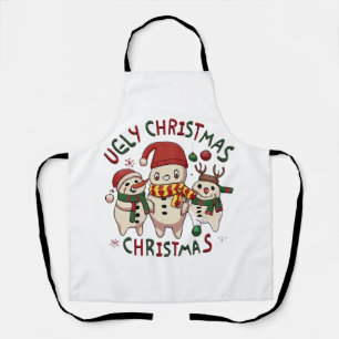 white Christmas ;UGLY CHRISTMAS Apron
