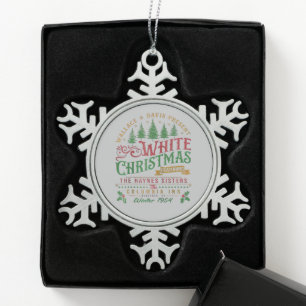 White Christmas Wallace And Davis Haynes Sister Snowflake Pewter Christmas Ornament