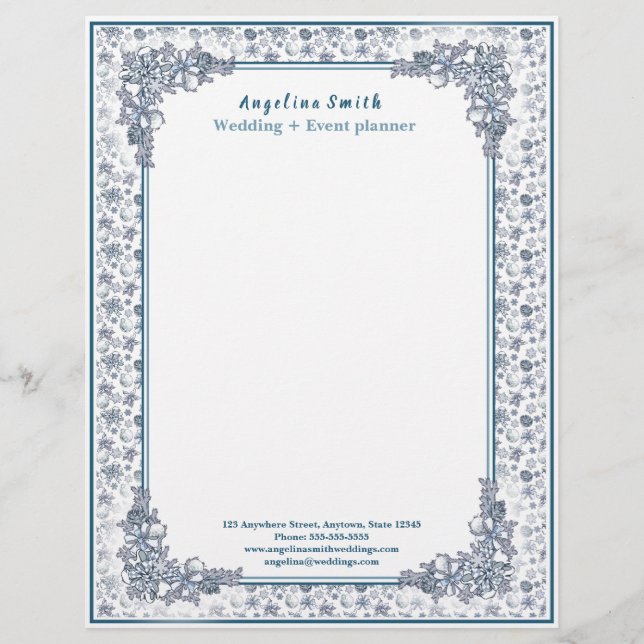 White Christmas Wedding Planner Letterhead (Front)