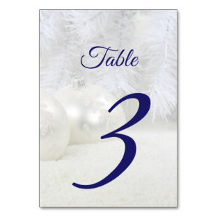 White Christmas   Winter Wedding Table Number
