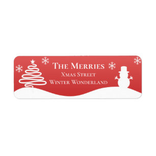 White Christmas Winter Wonderland Snowman Tree
