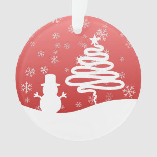 White Christmas Winter Wonderland Snowman Tree Ornament