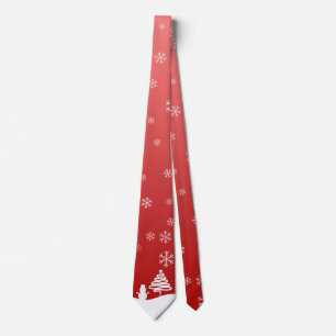 White Christmas Winter Wonderland Snowman Tree Tie