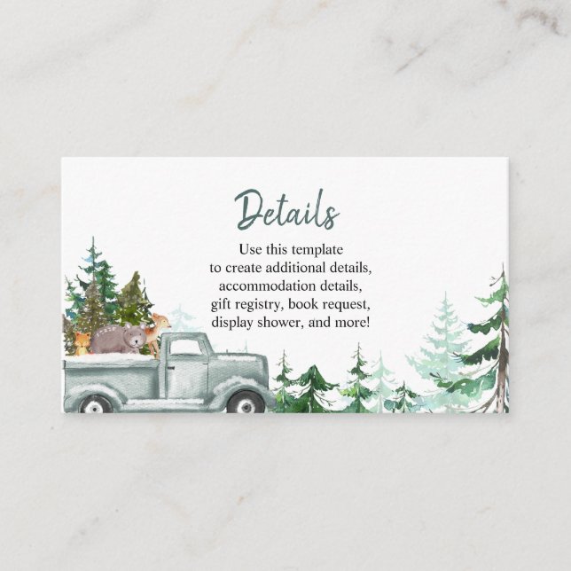  White Christmas Woodland Animals Detail Card (Front)