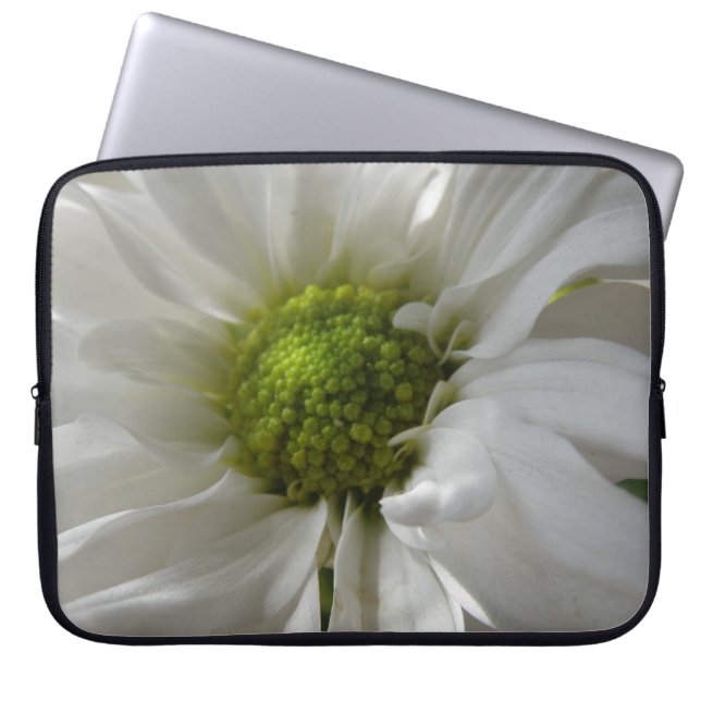 White Chrysanthemum Laptop Bag (Front)