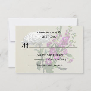 White Chrysanthemums and Purple Snapdragons RSVP Card