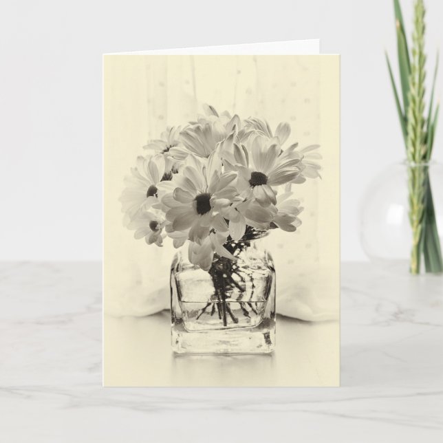White Chrysanthemums Card (Front)