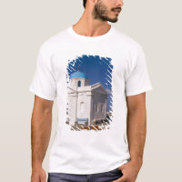 White church on the beach near the Aegean Sea on