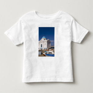 White church on the beach near the Aegean Sea on Toddler T-shirt