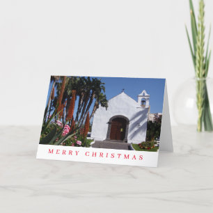 White church view Christmas card