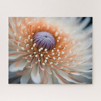 White Chysanthemum Style Flower Jigsaw Puzzle