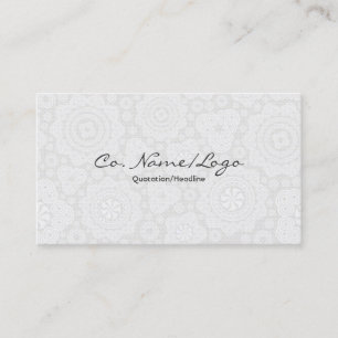 White Circle And Stars Elegant Pattern Business Card