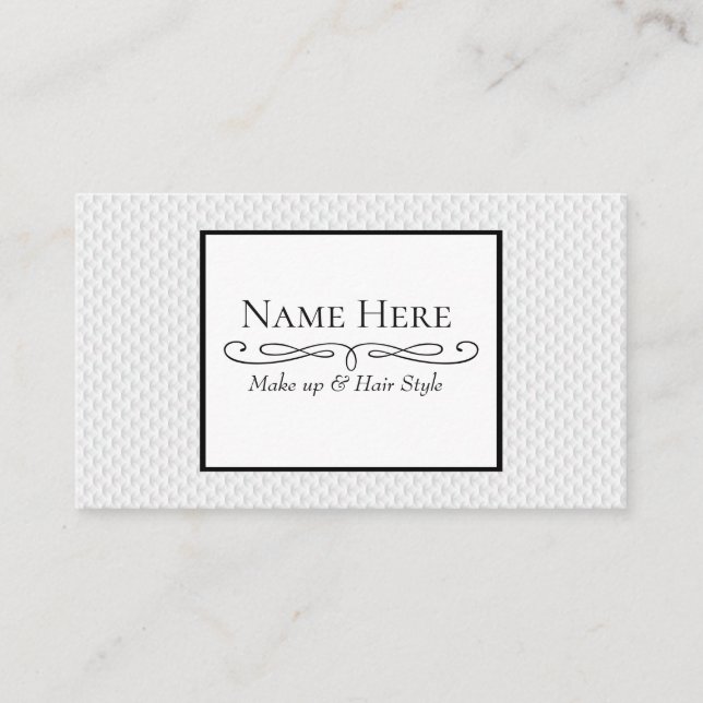 White circle embossed business card (Front)