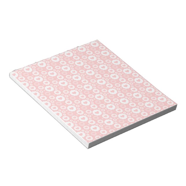 White Circle Hearts Notepad (Angled)