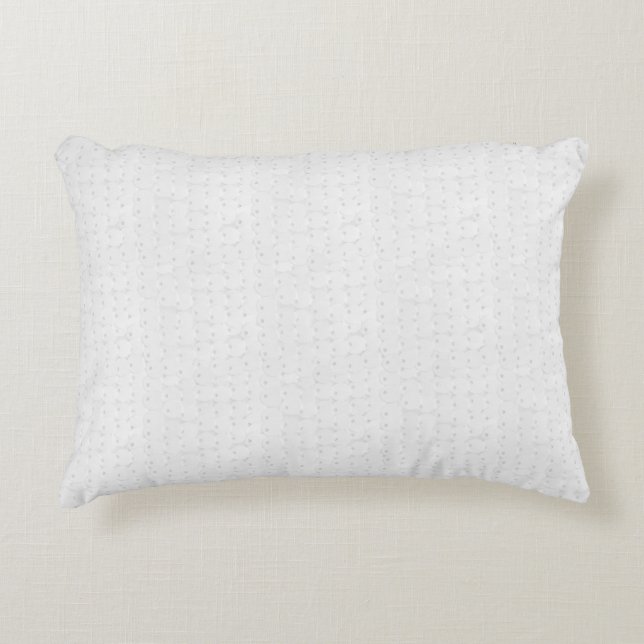 White Circle Sequins Sparkle Shiny Shimmer Glitter Accent Pillow (Front)