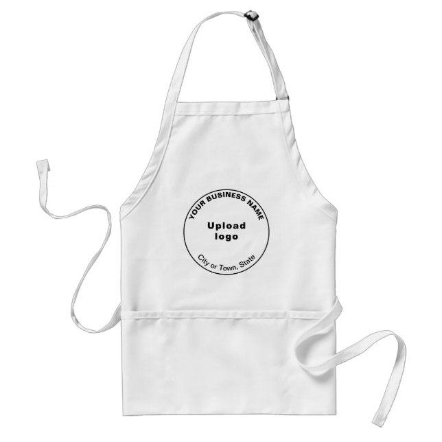White Circle Shape Business Brand on Apron (Front)