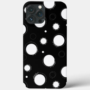 White circles, black backround iPhone / iPad case