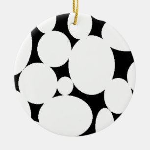 WHITE CIRCLES CERAMIC ORNAMENT