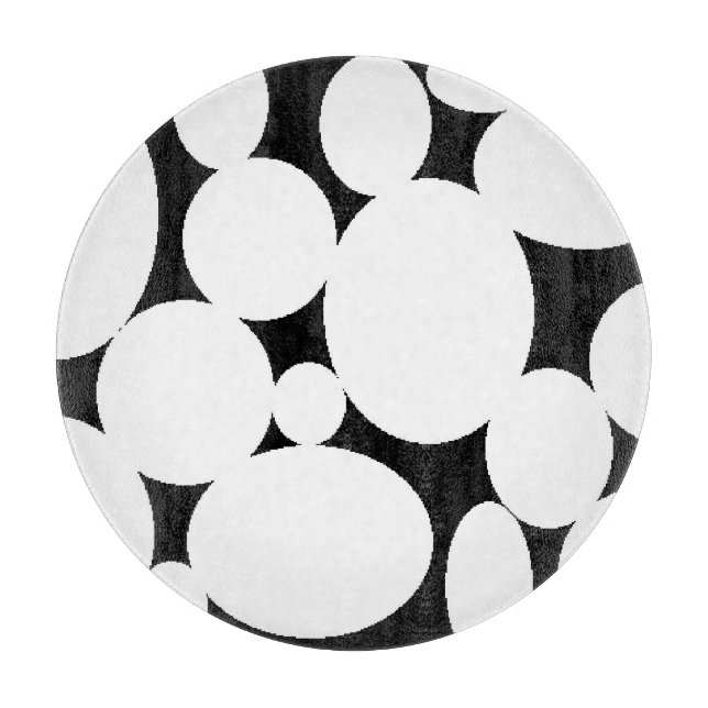 WHITE CIRCLES CUTTING BOARD (Front)