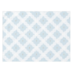 White Circles gold cross Christian Baptism Tablecloth