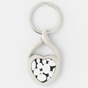 WHITE CIRCLES KEYCHAIN