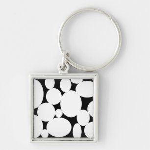 WHITE CIRCLES KEYCHAIN