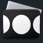 White Circles on Black Computer Sleeve<br><div class="desc">This bold geometric pattern features a white dot in the centre and two white half circles on the edges of a black background. If you'd like to add a monogram or image to the design, click the "Customize it!" button. Digitally created image. Copyright © 2012 Claire E. Skinner. All rights...</div>