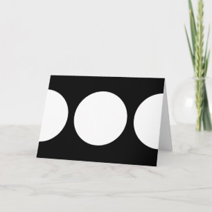 White Circles on Black Thank You Card