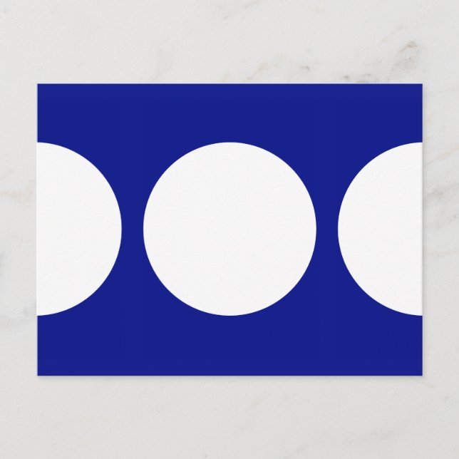 White Circles on Blue Postcard (Front)