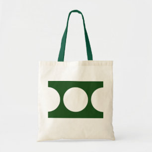 White Circles on Green Tote Bag