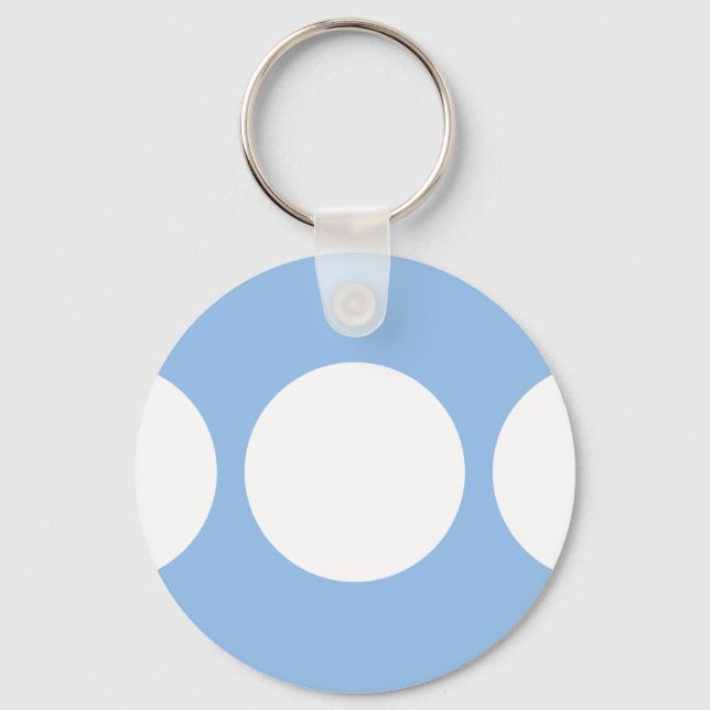 White Circles on Light Blue Keychain (Front)