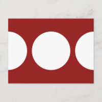 White Circles on Red Postcard