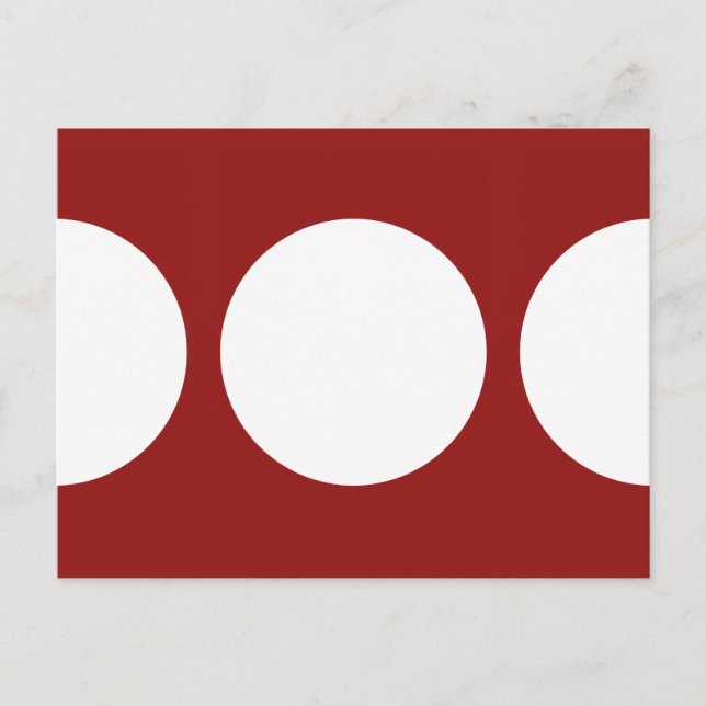White Circles on Red Postcard (Front)