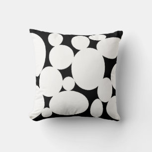 WHITE CIRCLES THROW PILLOW