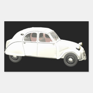 White Citroen 2CV Sticker