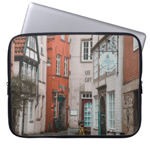 WHITE CITY BIKE PARKED ON ROADSIDE LAPTOP SLEEVE