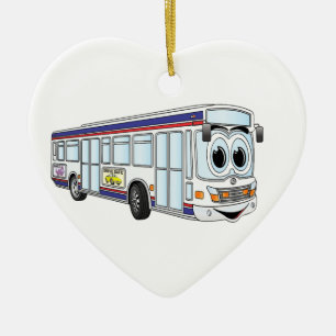 White City Bus Cartoon Ceramic Ornament