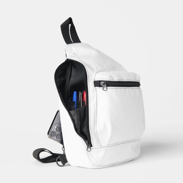 White Classic Plain And Simple Solid Colour Sling Bag (Open)