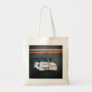 White classic race car tote bag