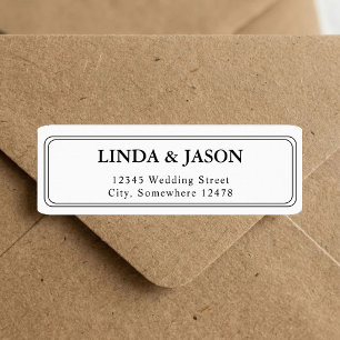 White Classic Script Wedding Return Address