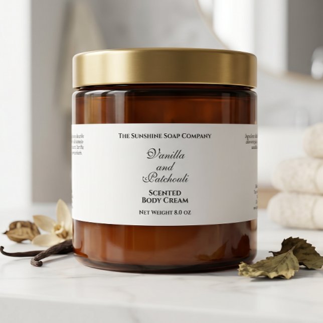 White Classic Style Waterproof Cosmetics Jar Label (Creator Uploaded)