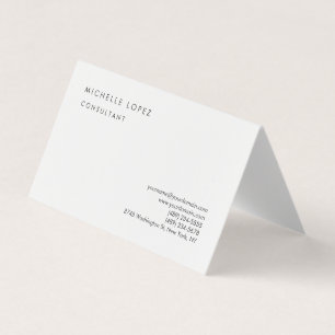 White Classical Elegant Plain Professional Business Card